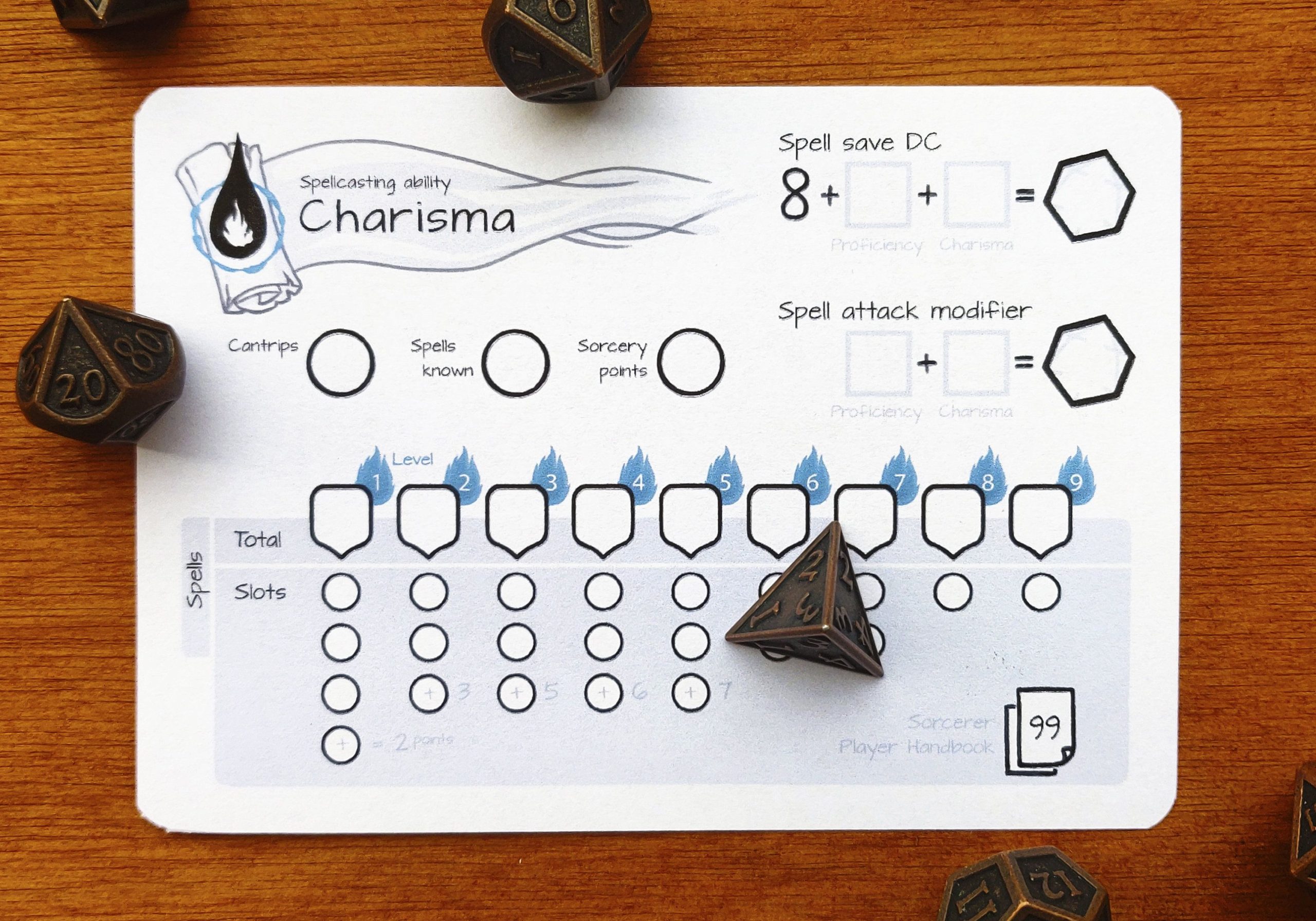 Sorcerer Spell Slot Tracker – Dnd 5E | Pdf In 2020