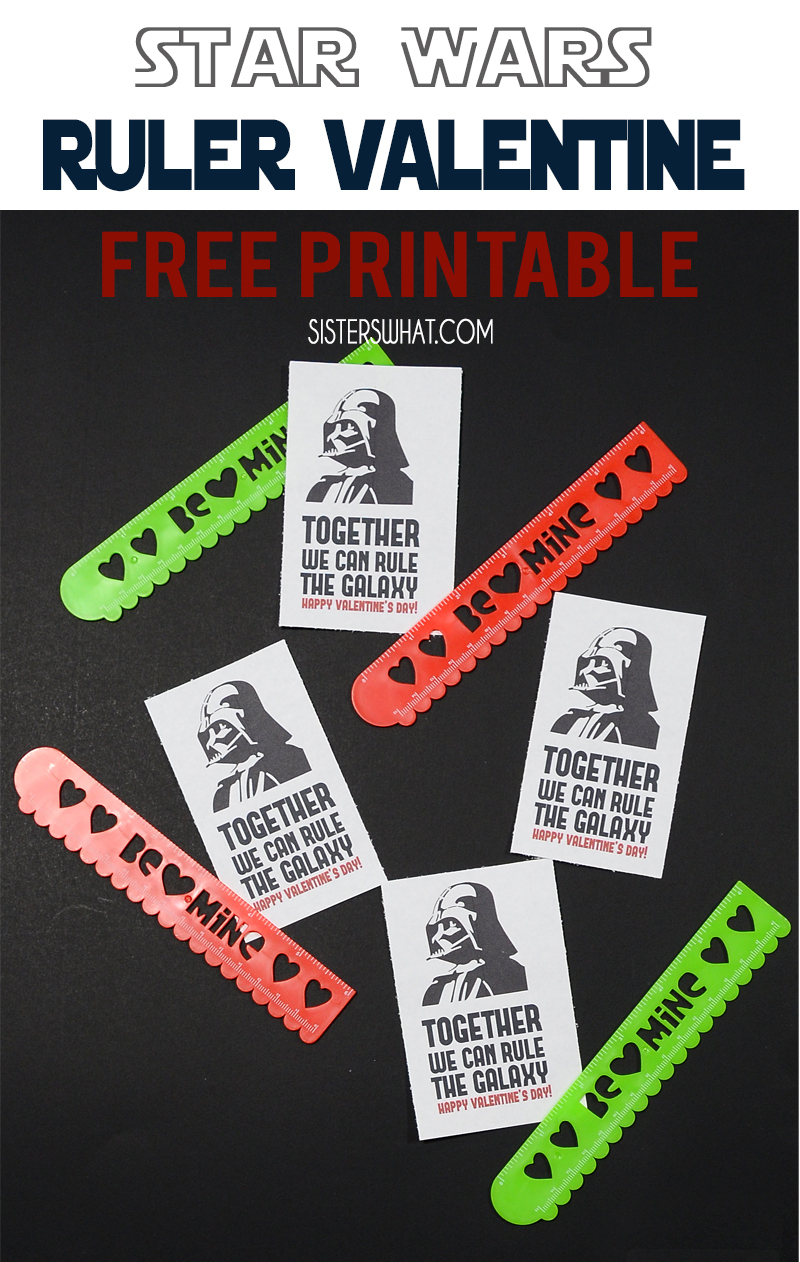 Star Wars Ruler Valentine Free Printable - Sisters, What!