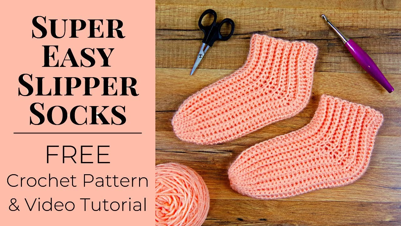 Super Easy Slipper Socks - Free Crochet Pattern For Beginners | Yay For Yarn