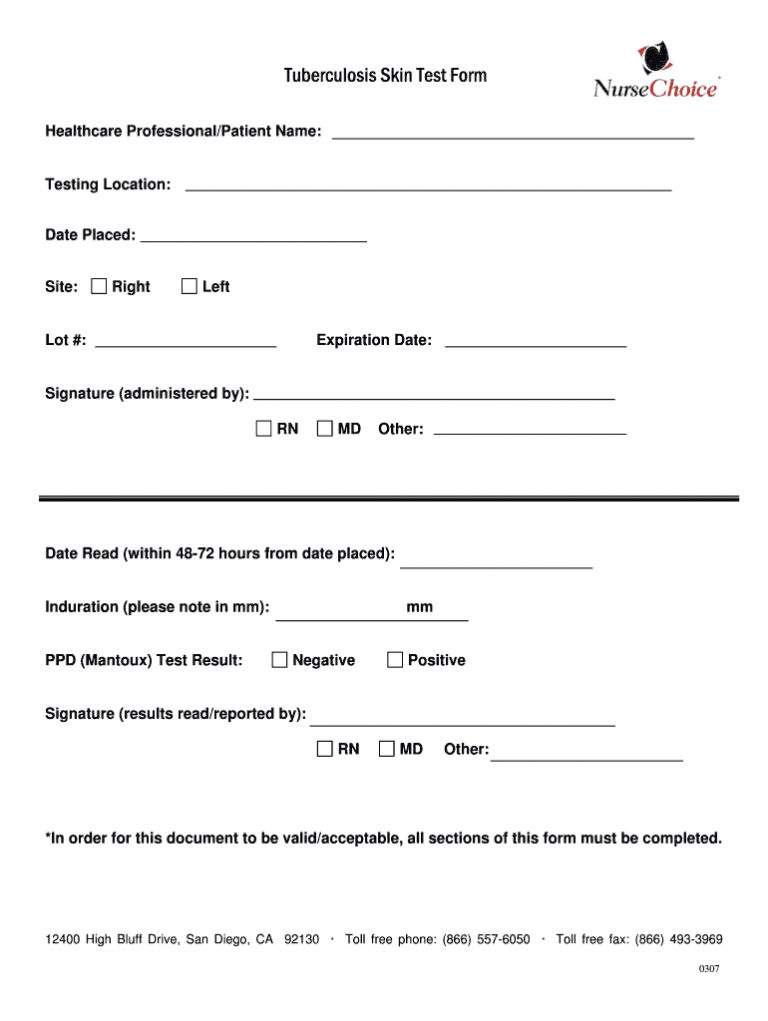 Tb Test Form Fill Online Printable Fillable Blank Printable 