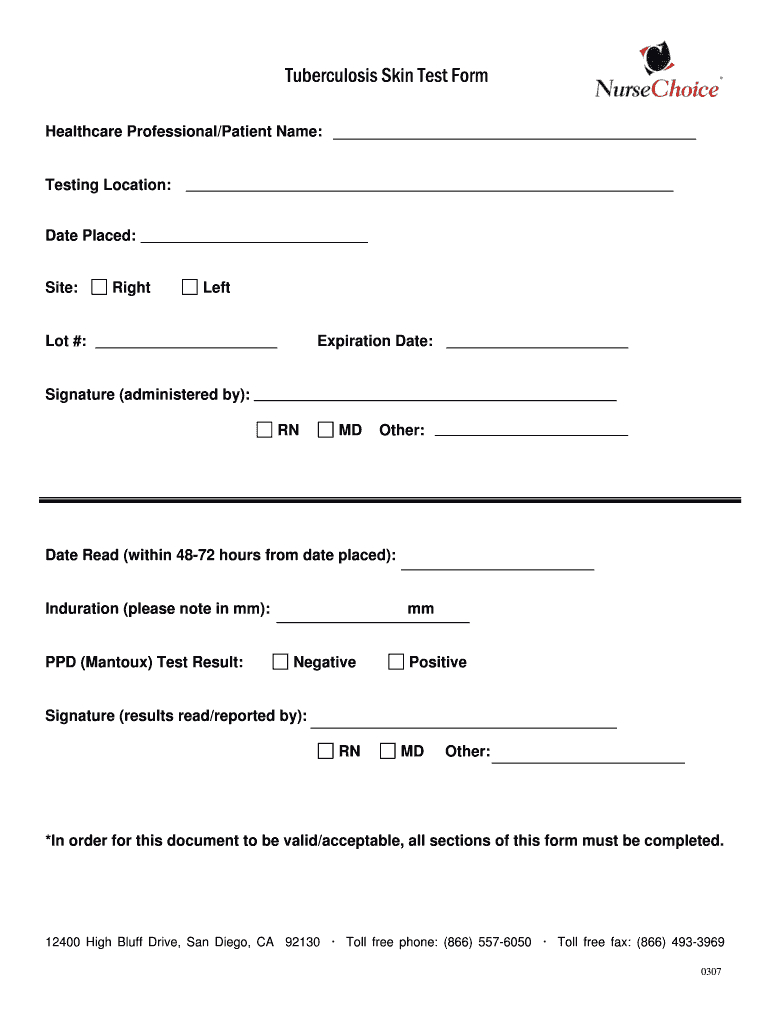 Free Printable 2 Step Tb Forms