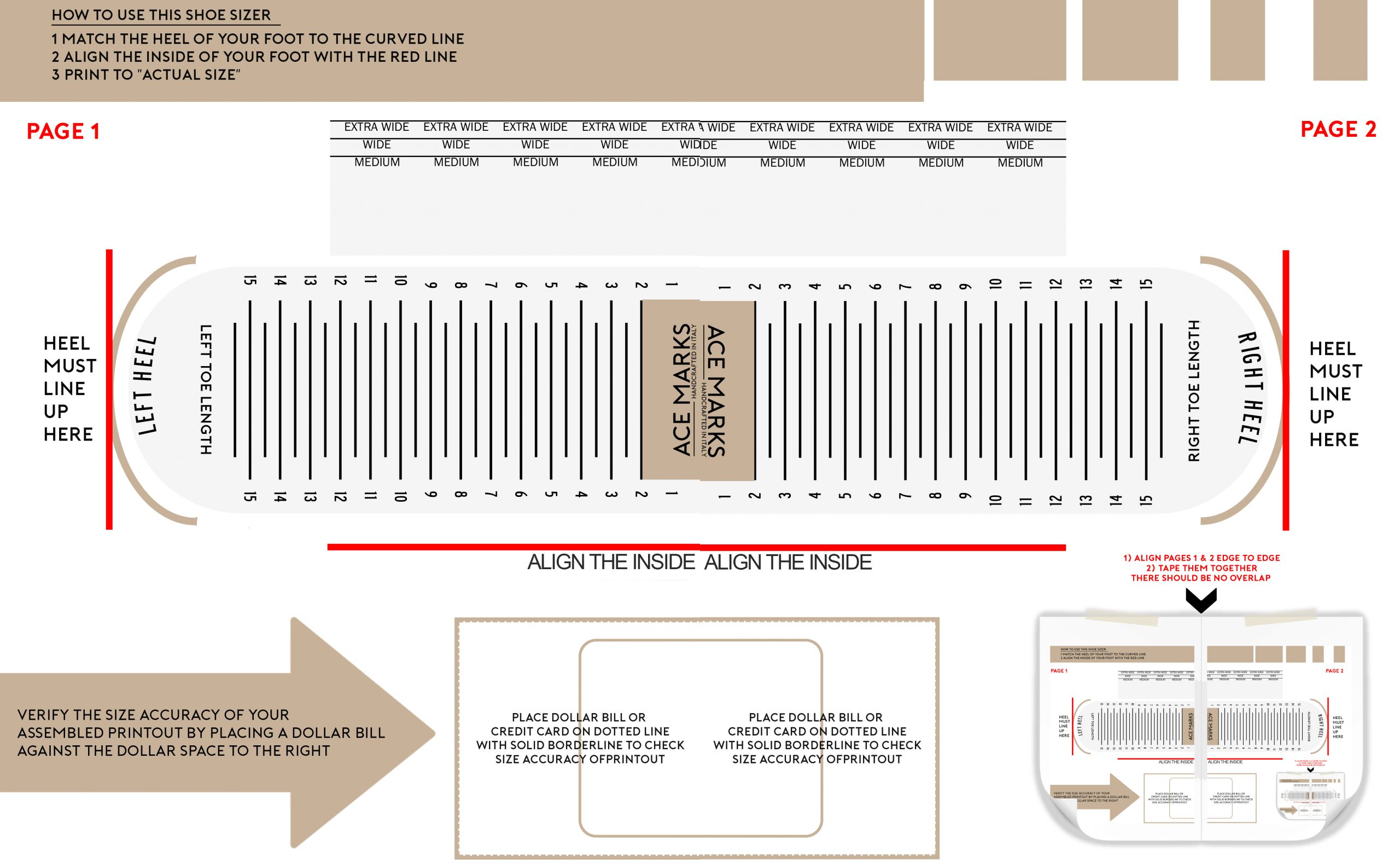 Shoe Size Ruler Printable Image