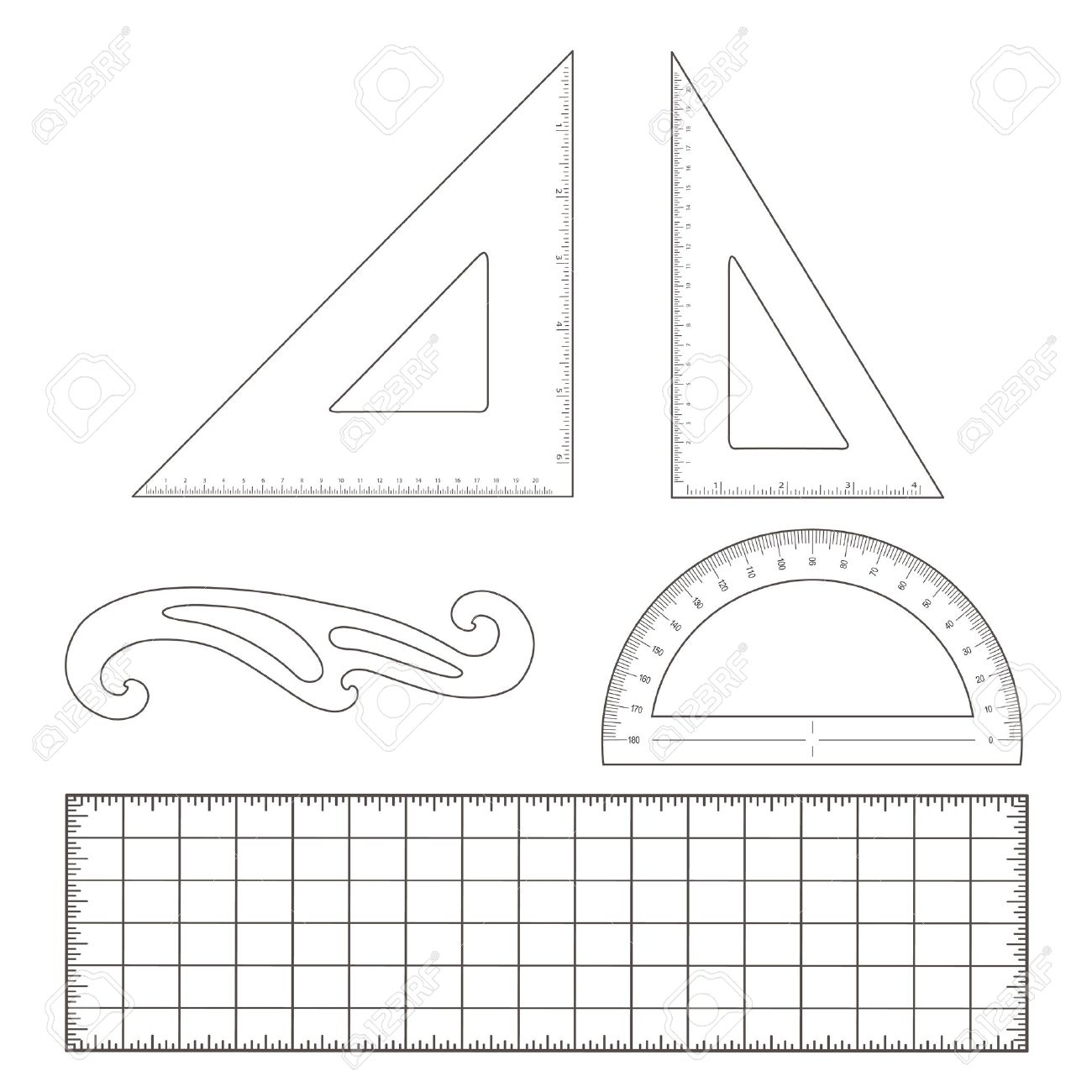 Triangle Protractor Clipart