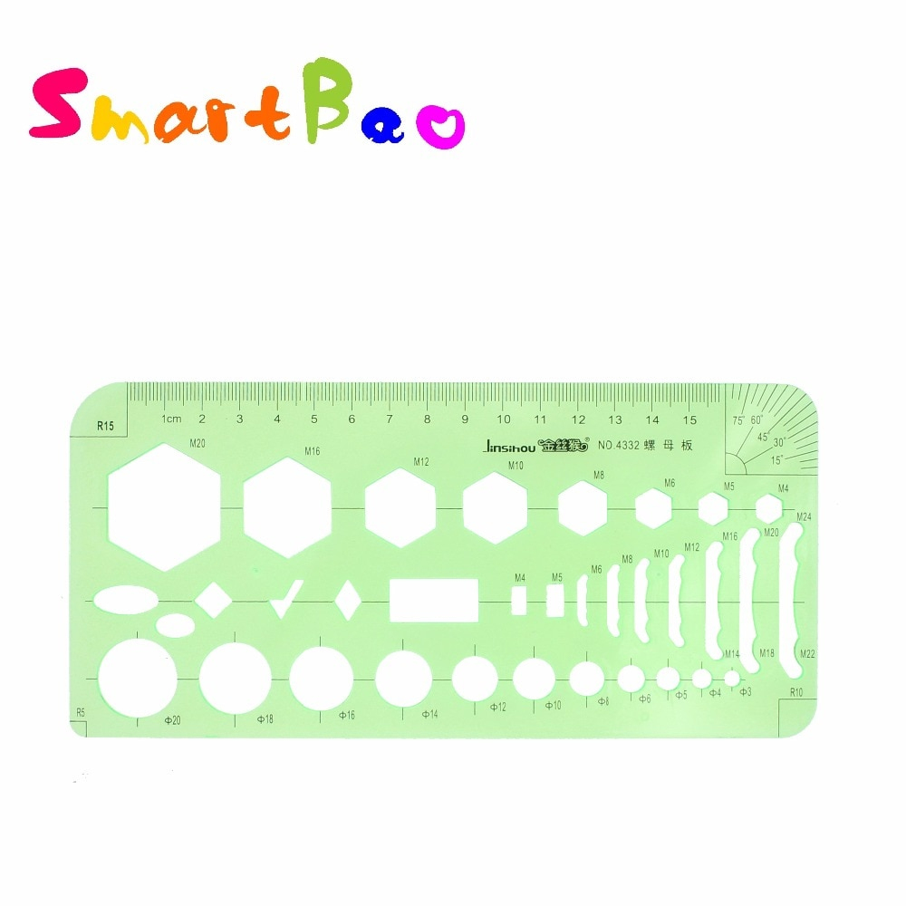 Us $2.96 |Bolts &amp;amp; Nuts Drawing Template Ruler Screw Drafting Template  Stencil Plantillas Regla, Metric, No.4332|Rulers| | - Aliexpress