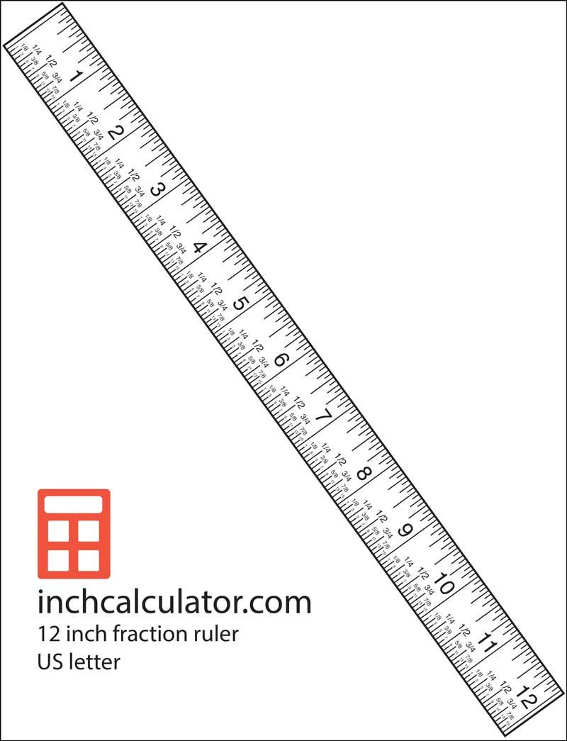 Use The 12" Ruler With Fraction Markings For Accurate Printable Ruler