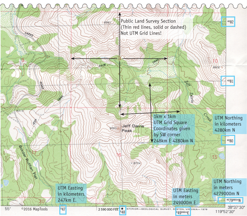 Utm Coordinates On Usgs Topographic Maps