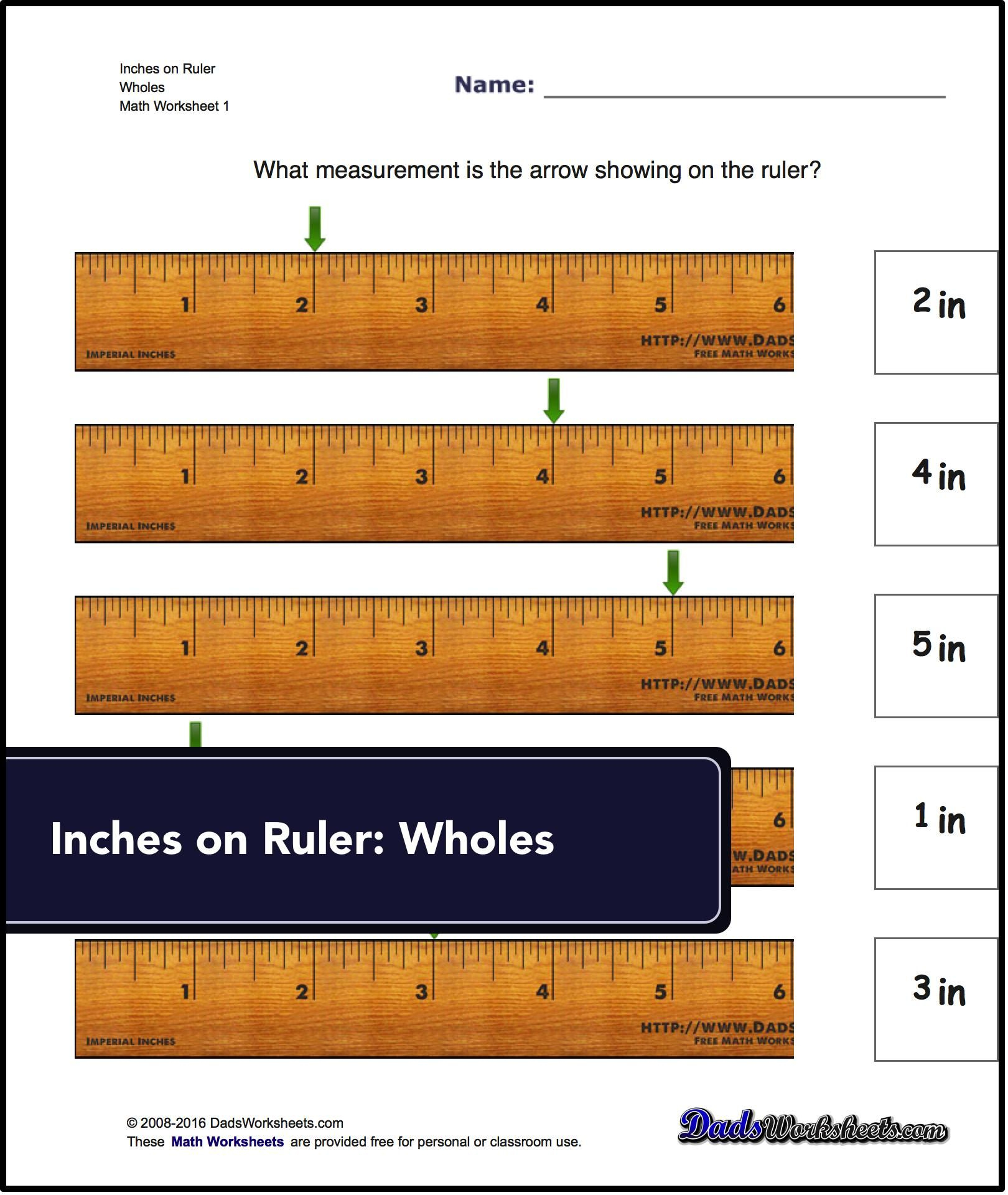 Worksheets For Measuring Length On An Imperial Inch Ruler