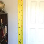 Yellow Tape Measure Hanging Height Chart, Imperial & Metric