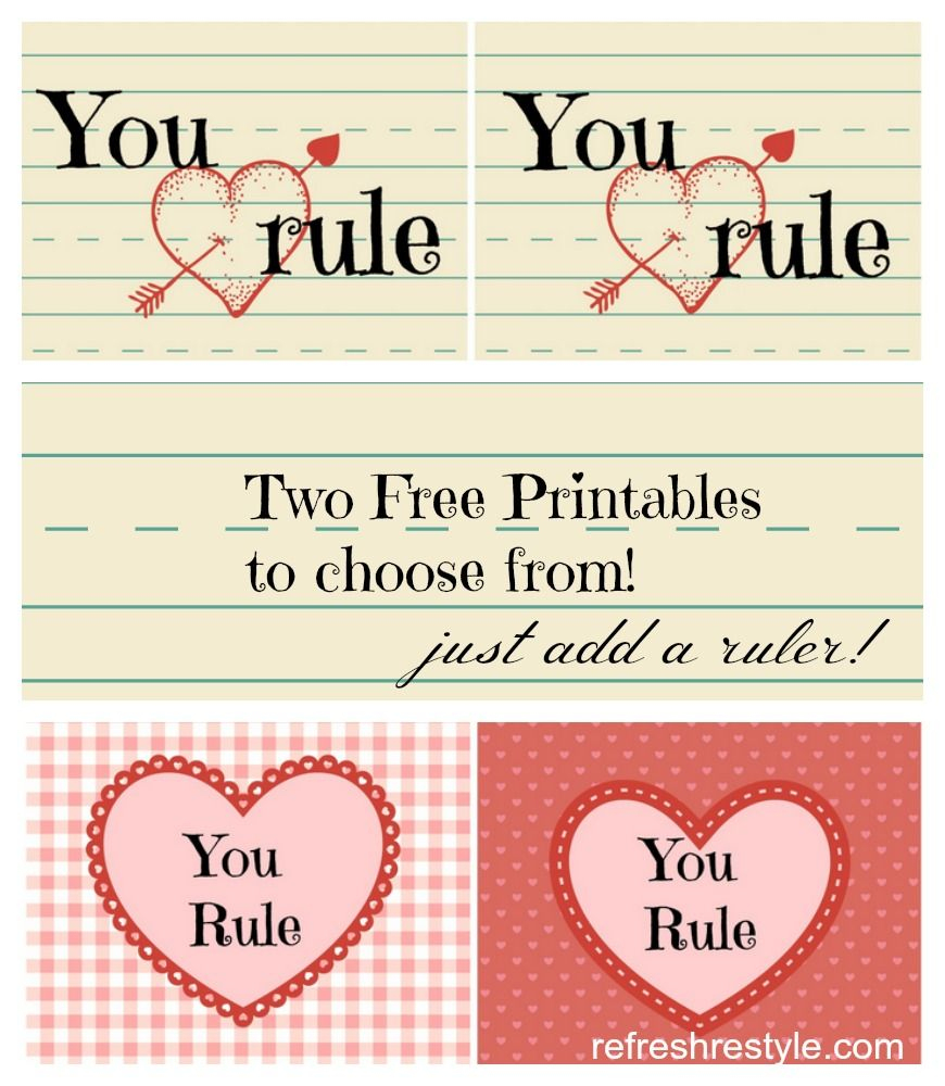 You Rule Valentine Printables | Valentines Printables Free